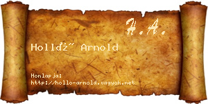 Holló Arnold névjegykártya