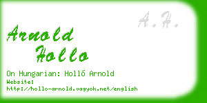 arnold hollo business card