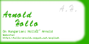 arnold hollo business card